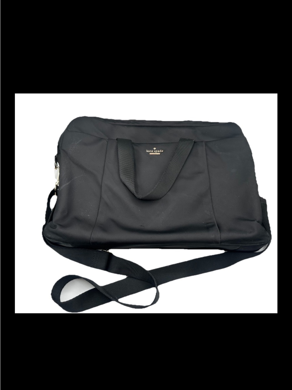 kate spade Black Nylon Laptop Bag with Adjustable Crossbody Shoulder Strap